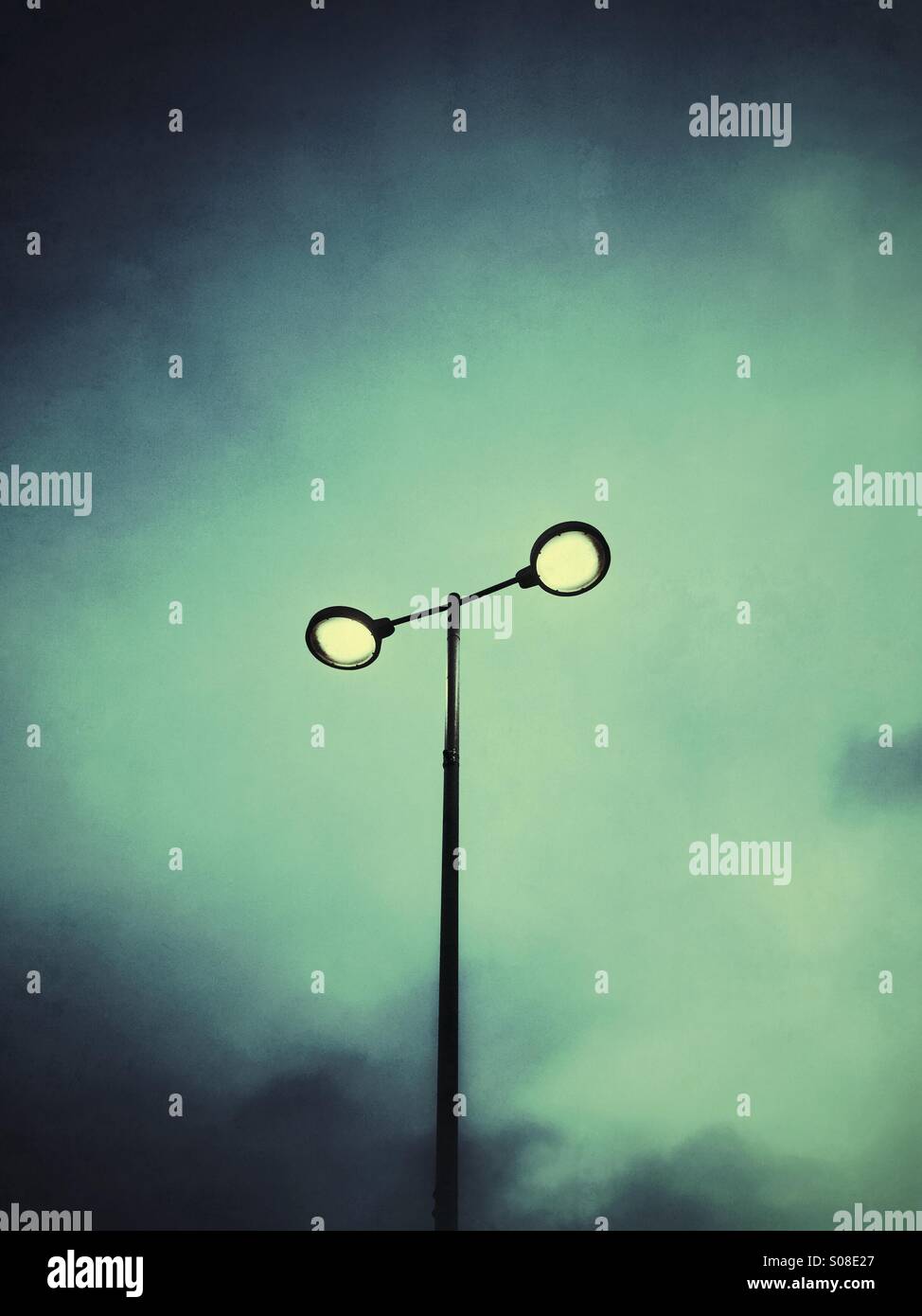 Street lights on winter day - Smartphone Captured Stock Image