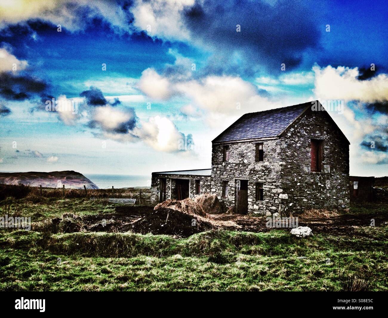 Old farm house at Cregneash, Isle of Man Stock Photo Alamy