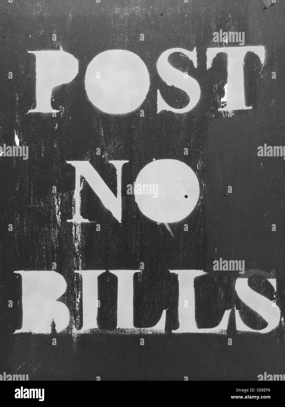 A Post No Bills sign in New York City, USA. Stock Photo