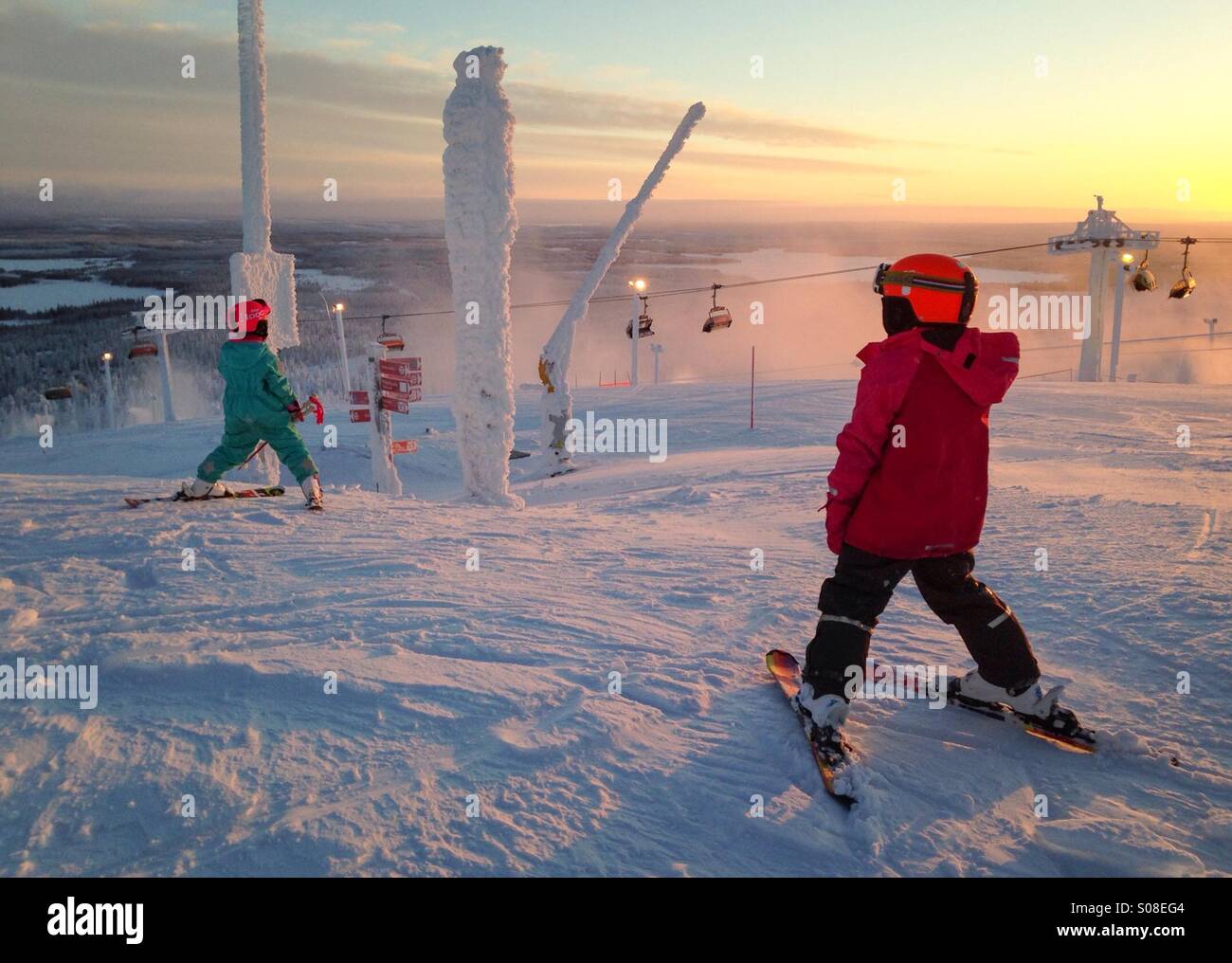 Ruka ski resort, Kuusamo, Finland. MR available - Smartphone Captured Stock Image