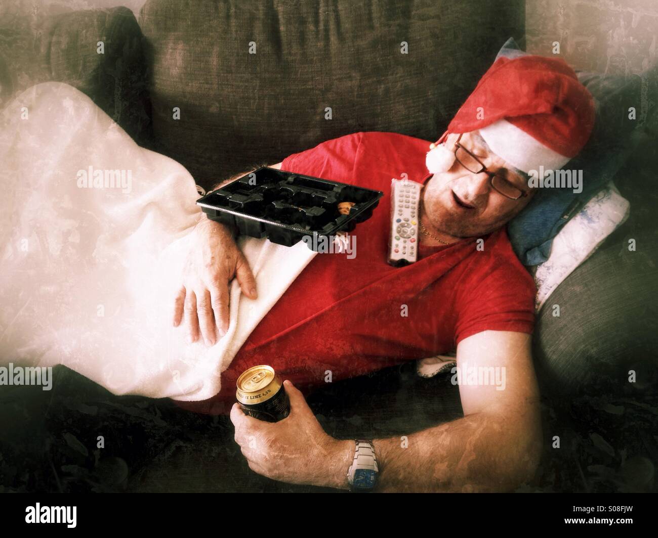 Tired old Santa - Smartphone Captured Stock Image