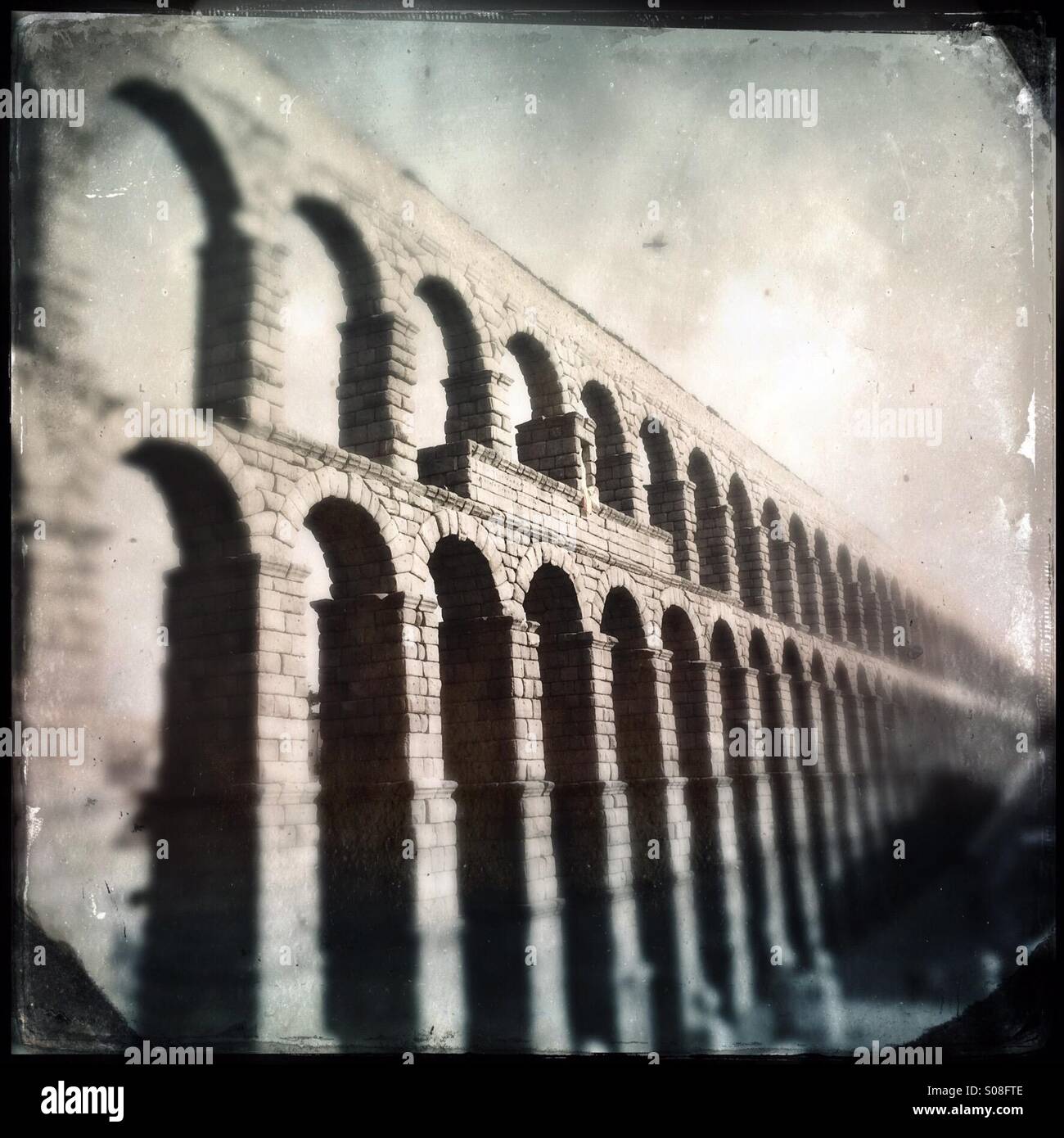 Roman Aqueduct in Segovia, 2th century Stock Photo