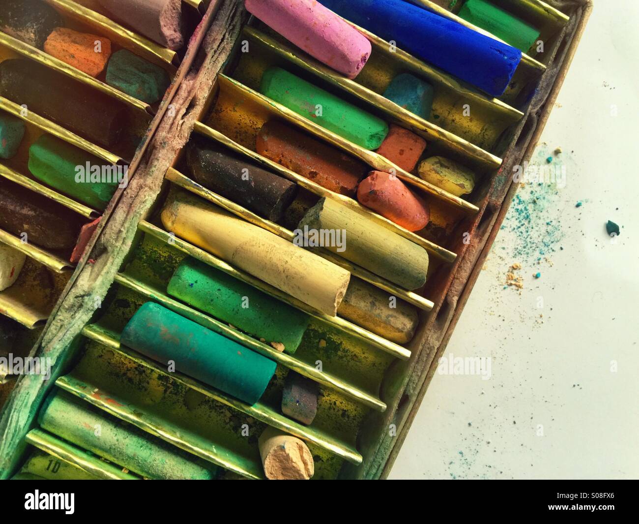 Old pastel set - Smartphone Captured Stock Image