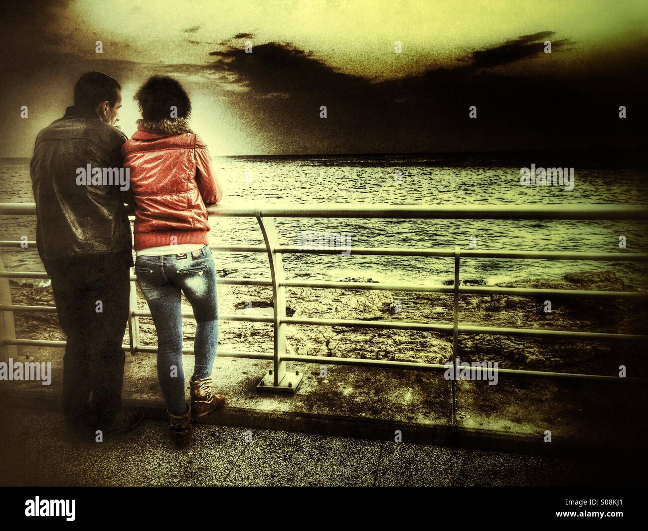 Couple by the sea - Smartphone Captured Stock Image