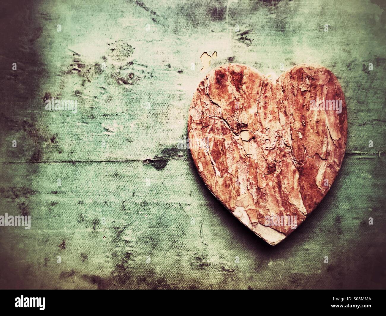 Wooden heart - Smartphone Captured Stock Image
