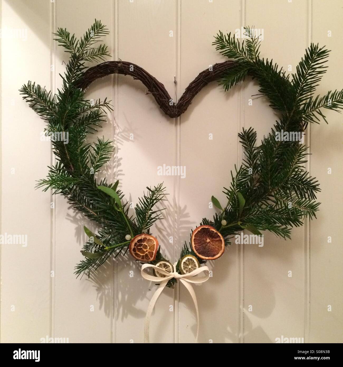 Natural Christmas Wreath - Smartphone Captured Stock Image