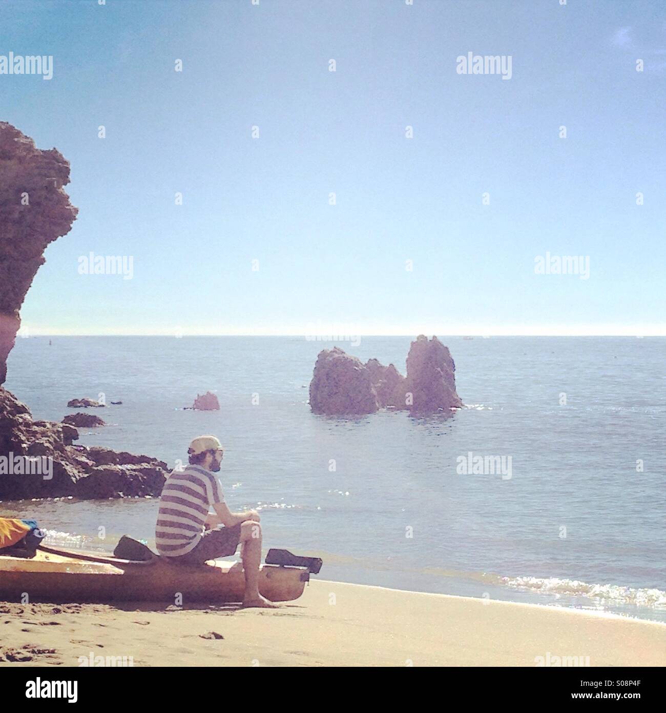 Contemplating the sea - Smartphone Captured Stock Image