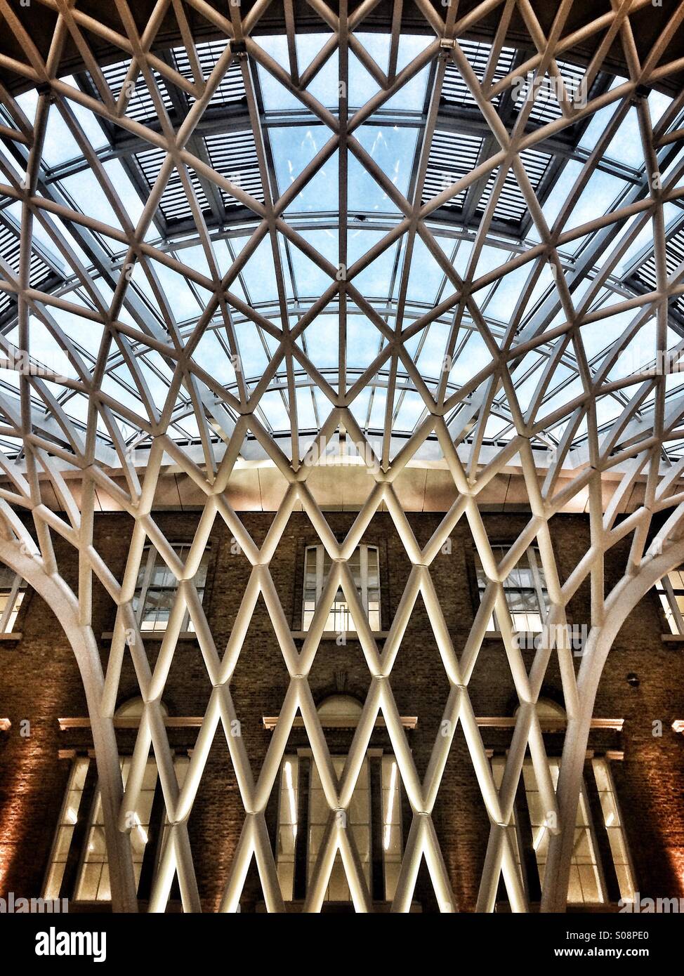 London King's Cross station roof - Smartphone Captured Stock Image