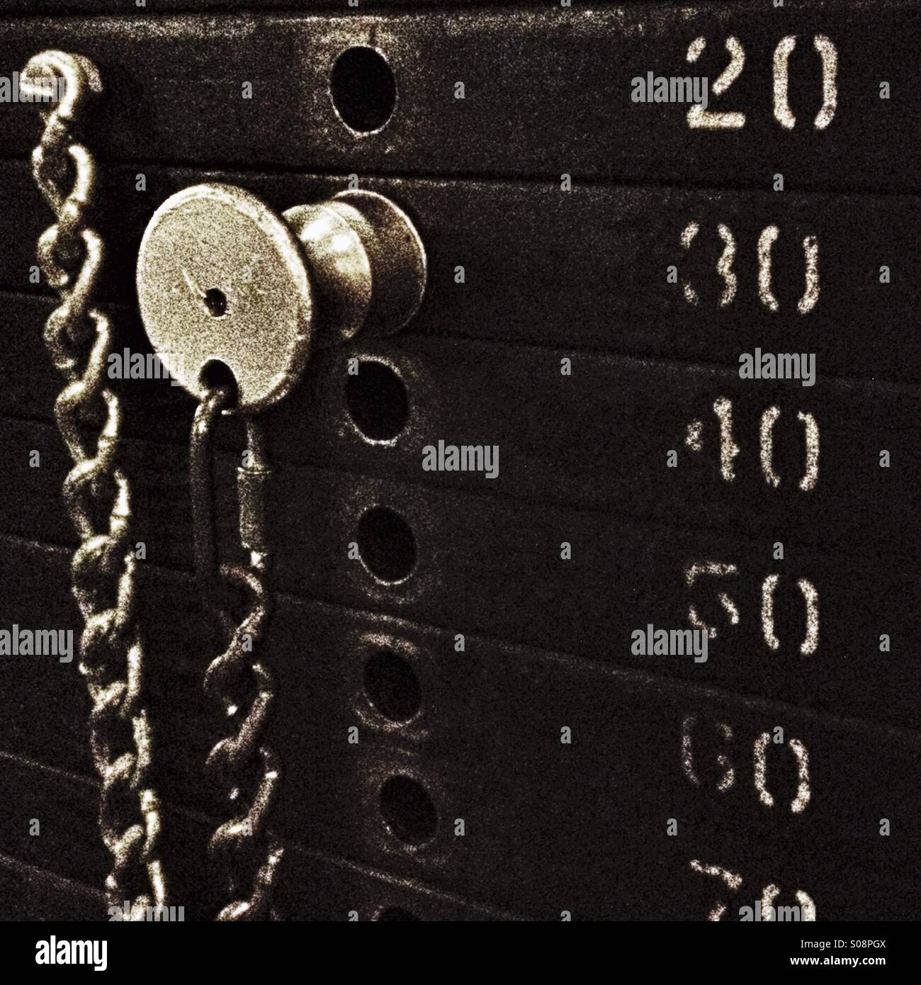 A stack of weights in the gym Stock Photo Alamy