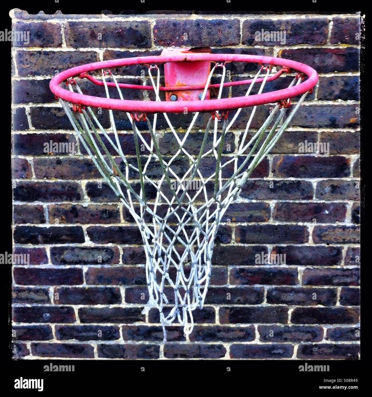 Hoop on a brick wall - Smartphone Captured Stock Image