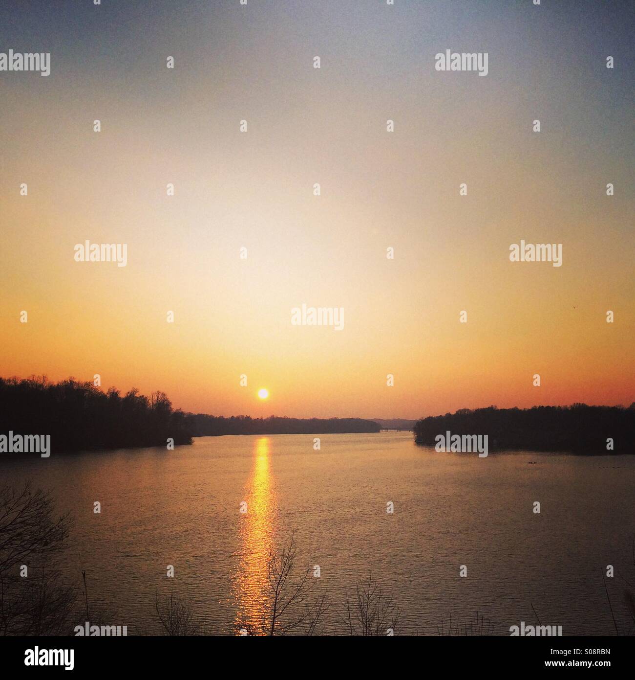 Sunset on lake chapin, Michigan Stock Photo Alamy