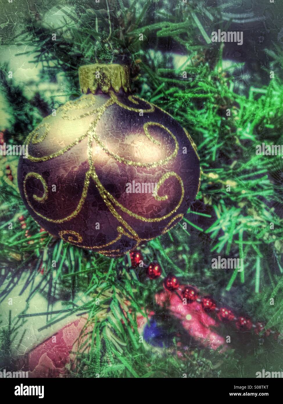 A bronze colored Christmas ornament Stock Photo - Alamy
