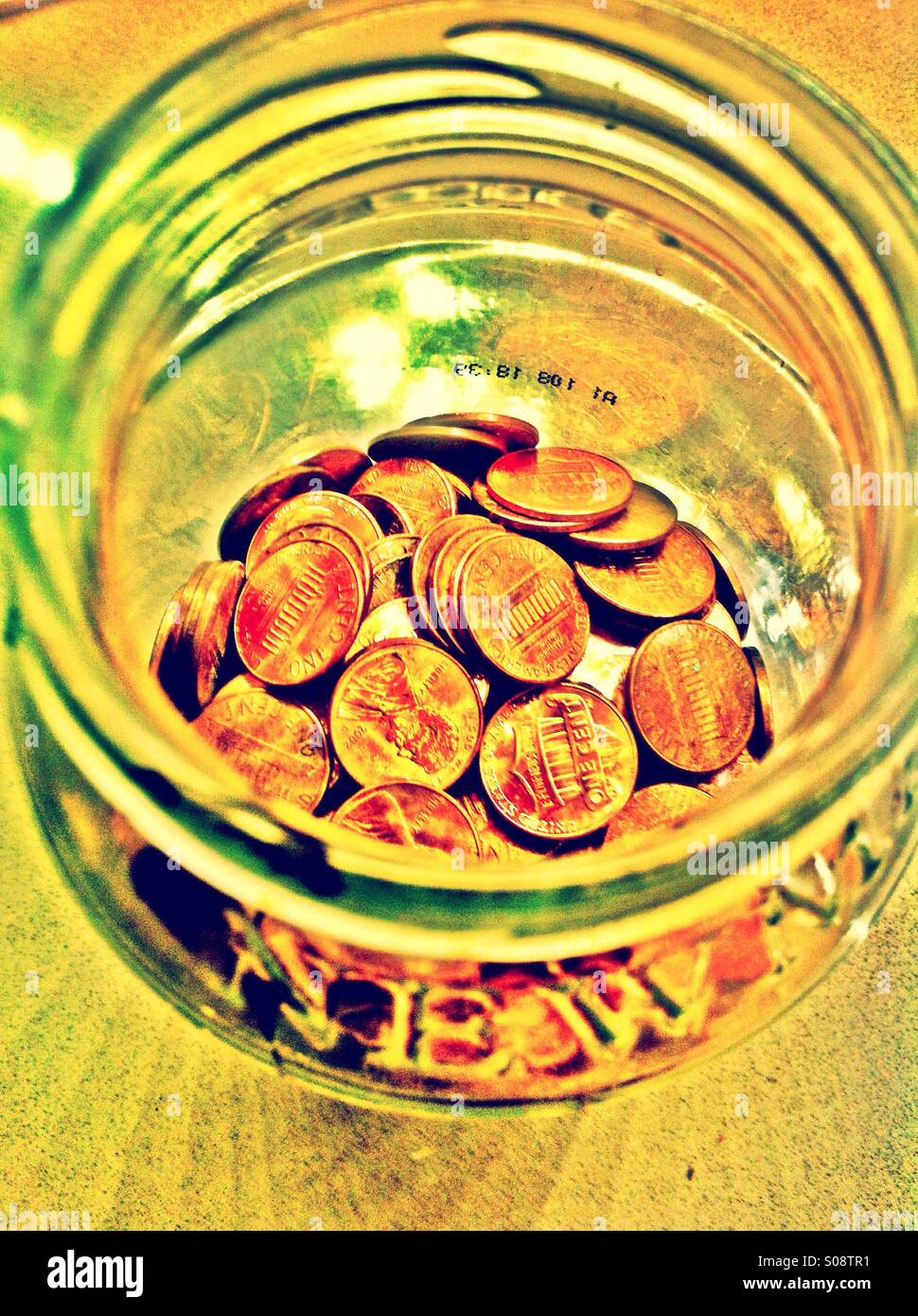 Penny jar Stock Photo