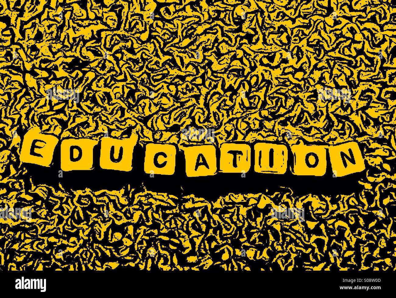 Letters spelling the word education - Smartphone Captured Stock Image
