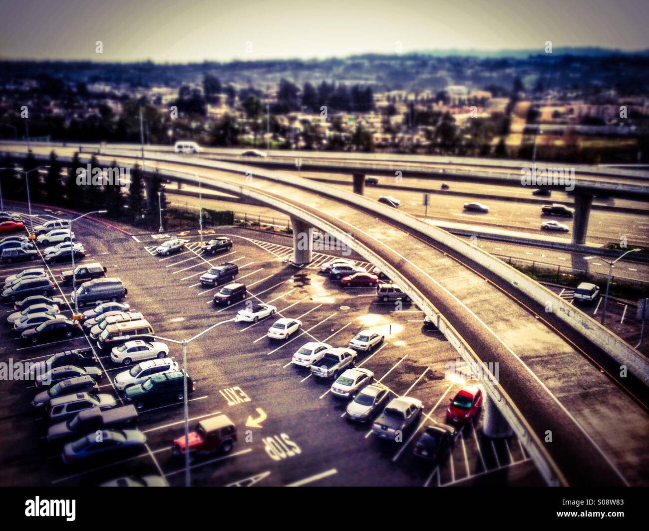 Flyover near the San Francisco International Airport, California, USA - Smartphone Captured Stock Image