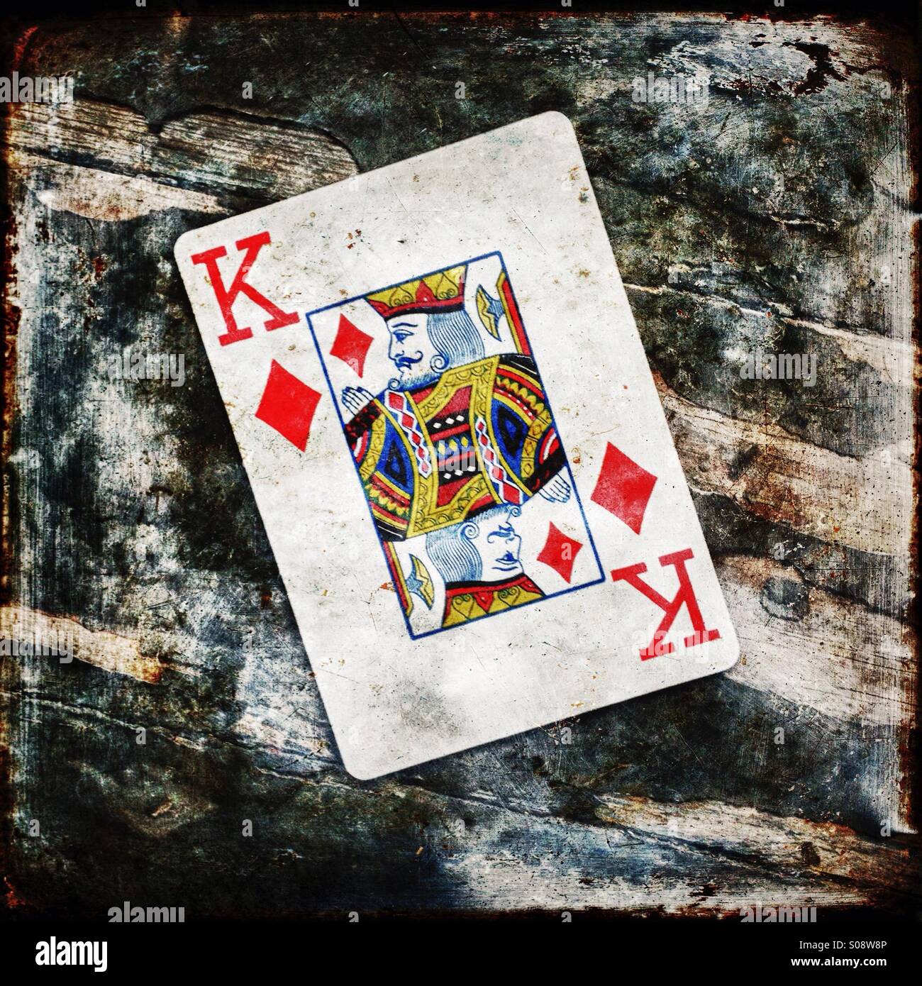 The king of diamonds from a deck of playing cards Stock Photo