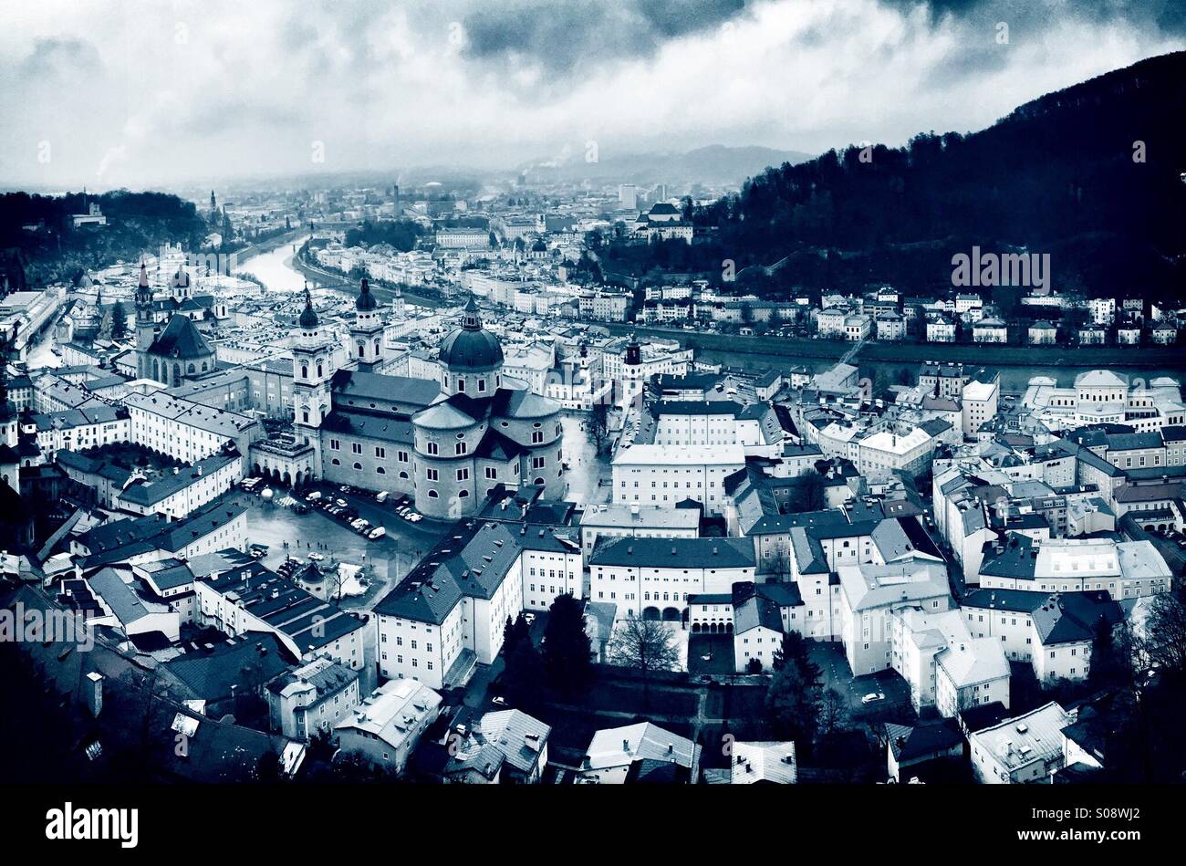 Salzburg, Austria. Aerial view Stock Photo