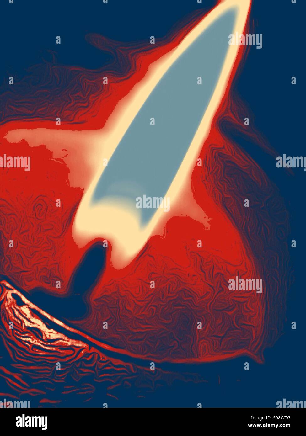 Pop art effect on a candle - Smartphone Captured Stock Image