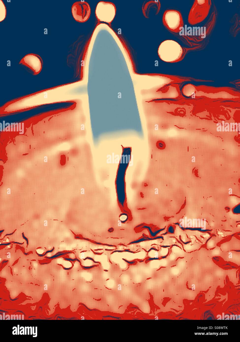 Pop art effect on a candle - Smartphone Captured Stock Image