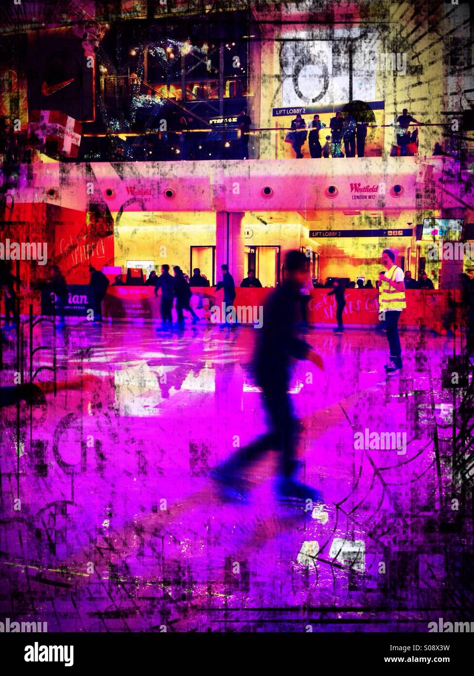 Ice skating at Westfield London Shopping Centre, White City, West