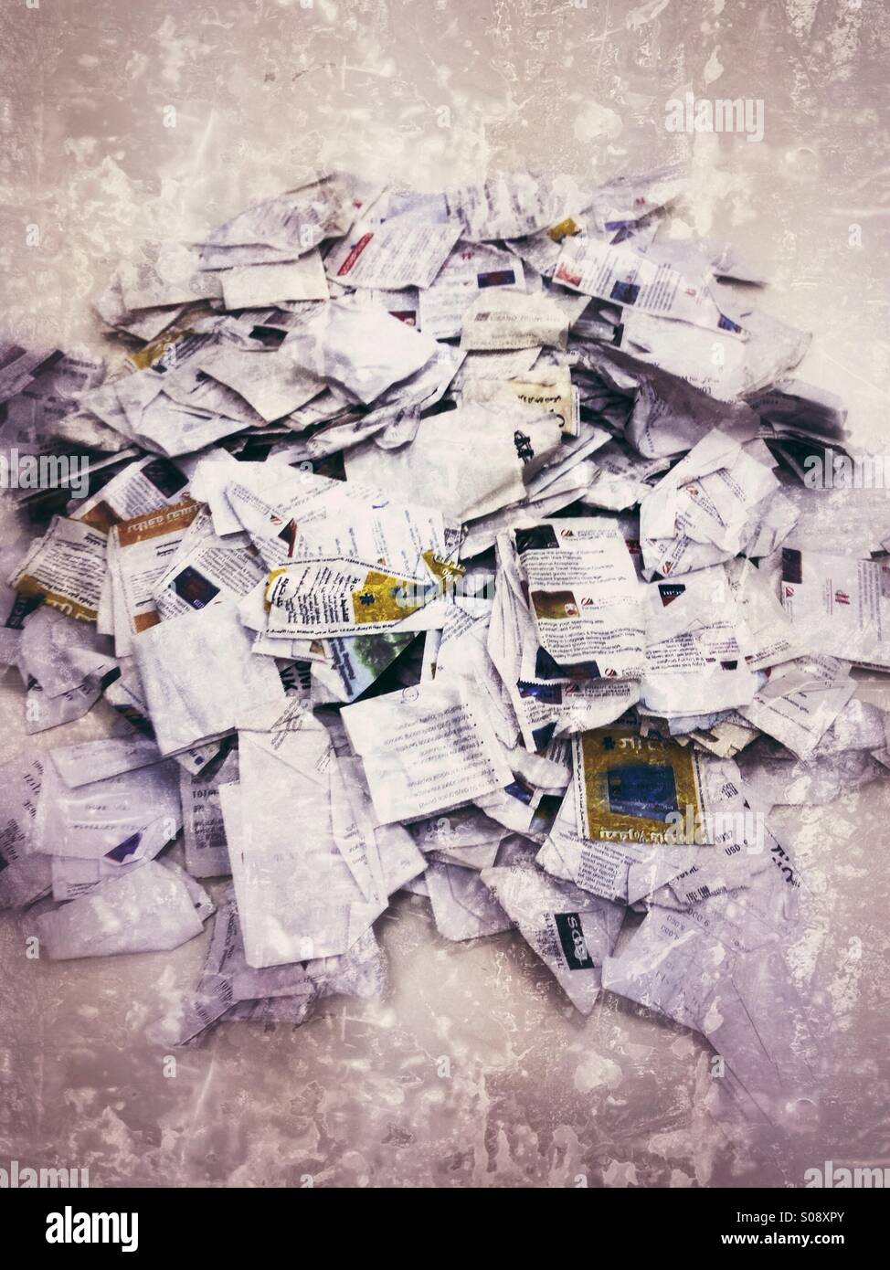 Pile of credit card receipts - Smartphone Captured Stock Image