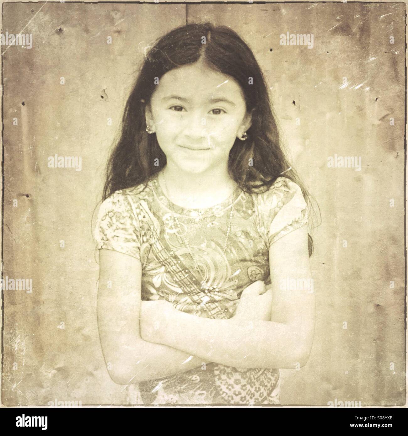 Little girl smiling at camera Stock Photo - Alamy