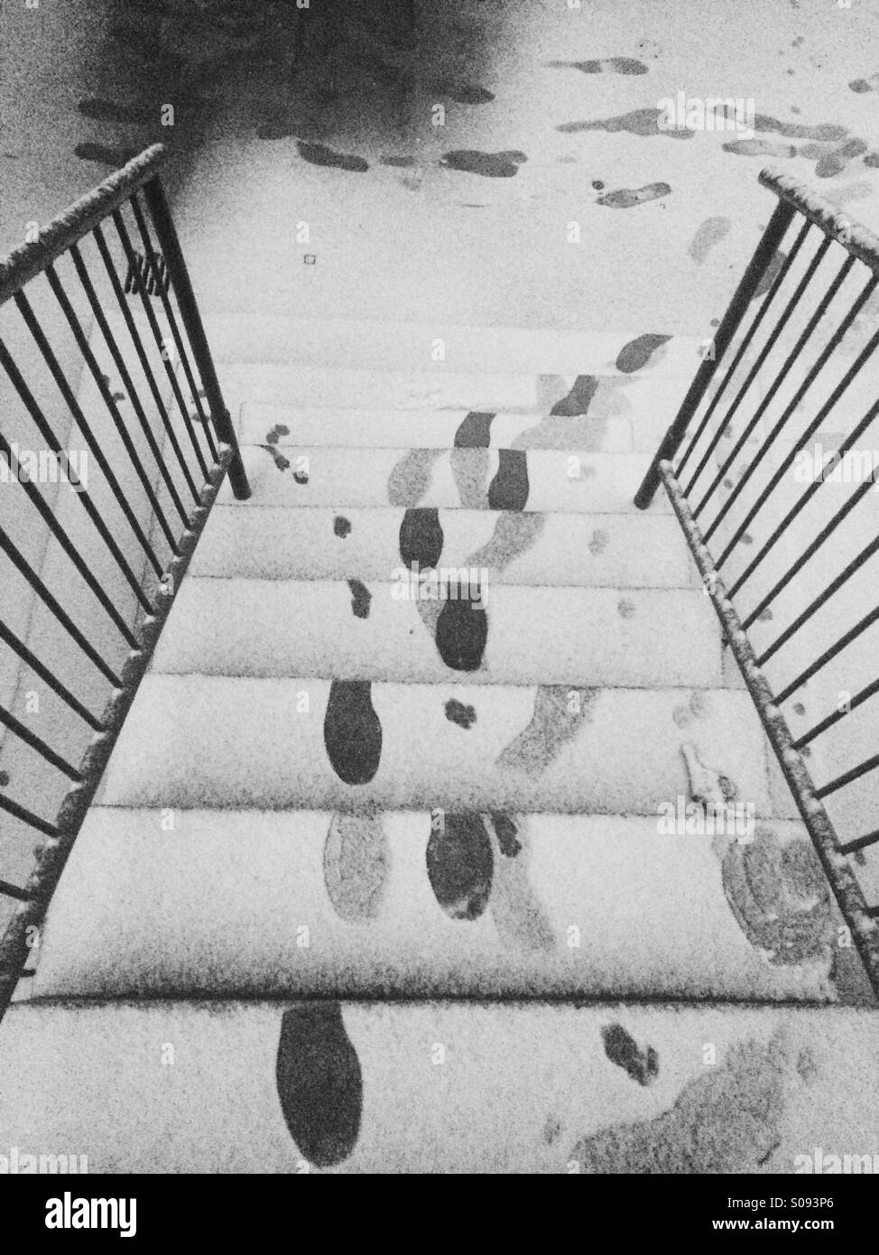 Snow steps Stock Photo