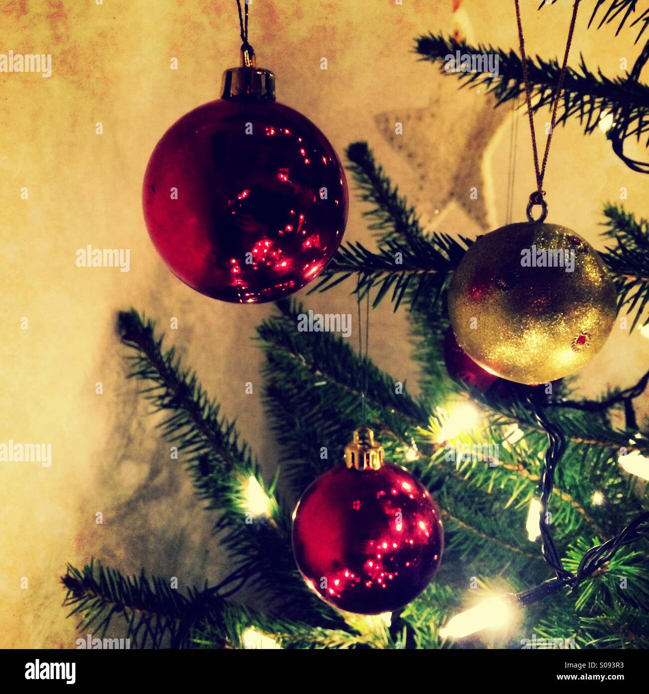 Christmas Tree Baubles Stock Photo Alamy