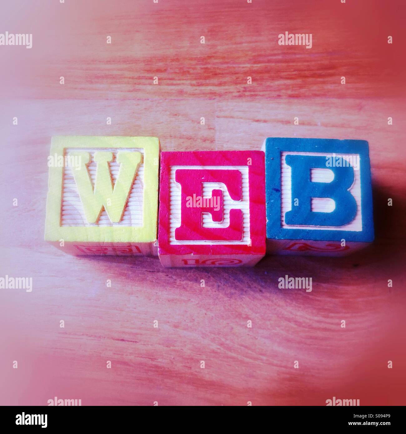 Web written in wooden alphabet blocks - Smartphone Captured Stock Image