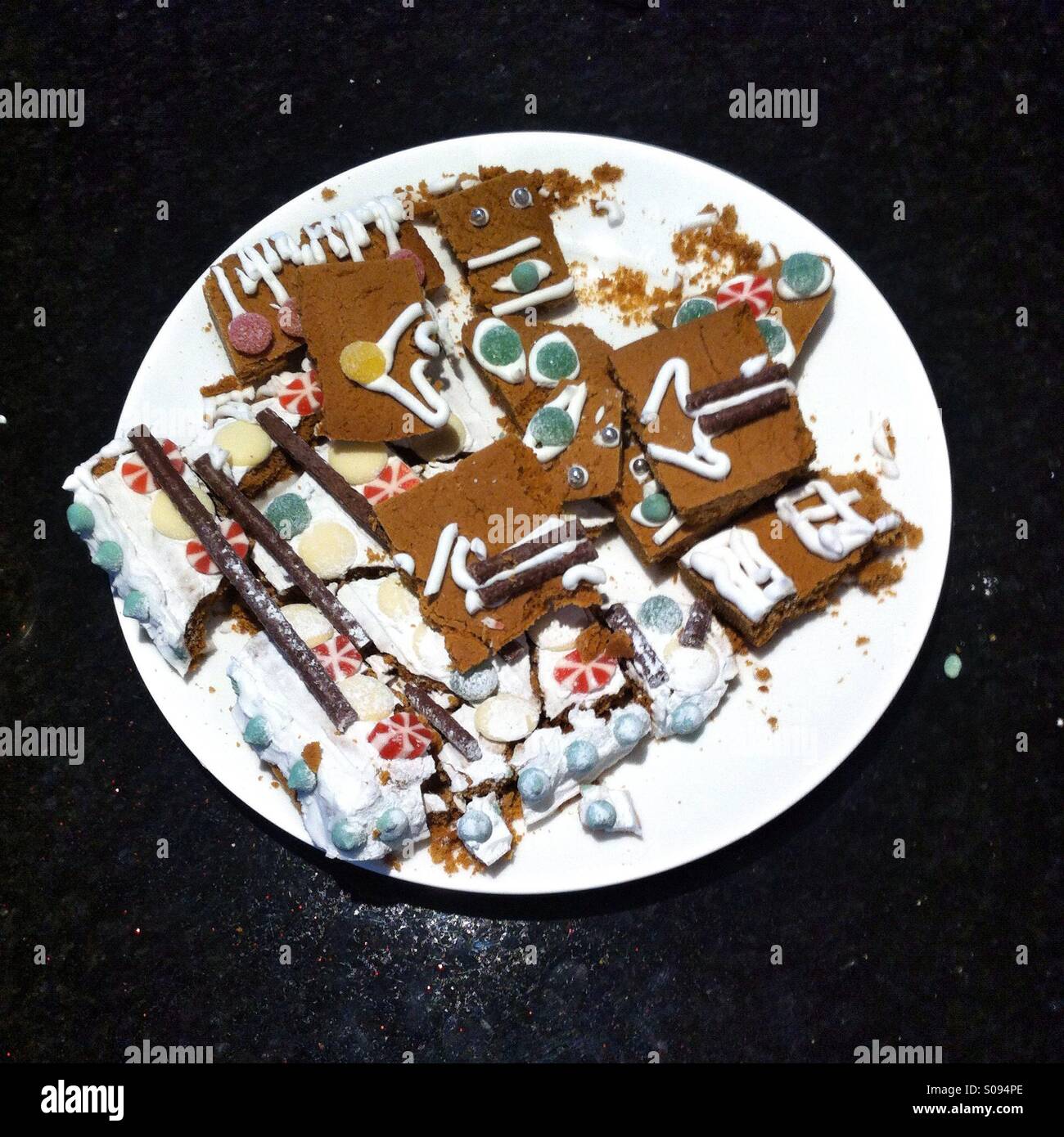 Demolished gingerbread house - Smartphone Captured Stock Image