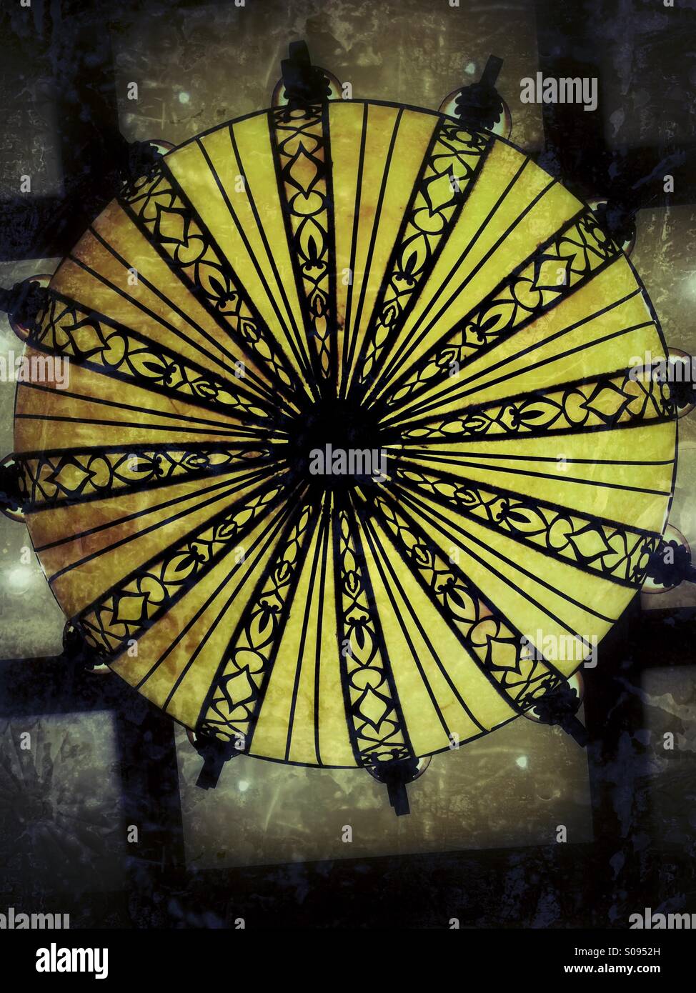 Yellow ceiling lamp Stock Photo Alamy