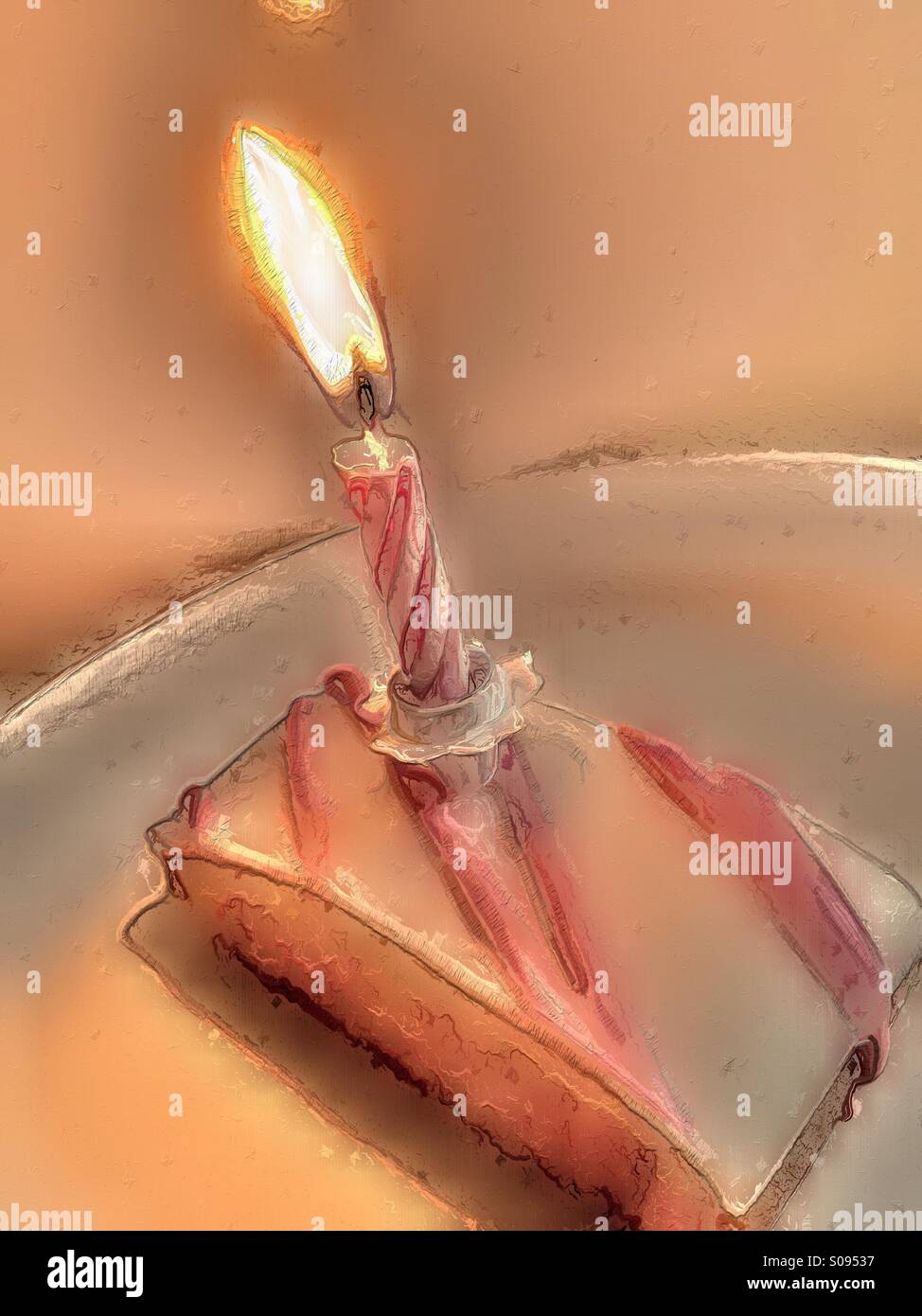 Art effect on a birthday cake - Smartphone Captured Stock Image
