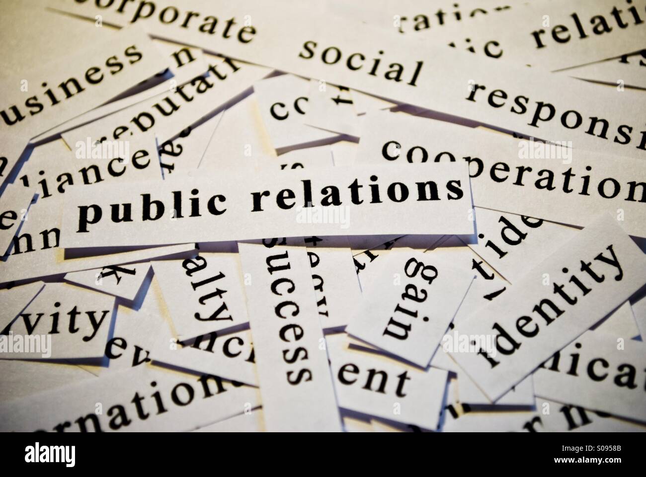 Public relations. Words related to business. Stock Photo