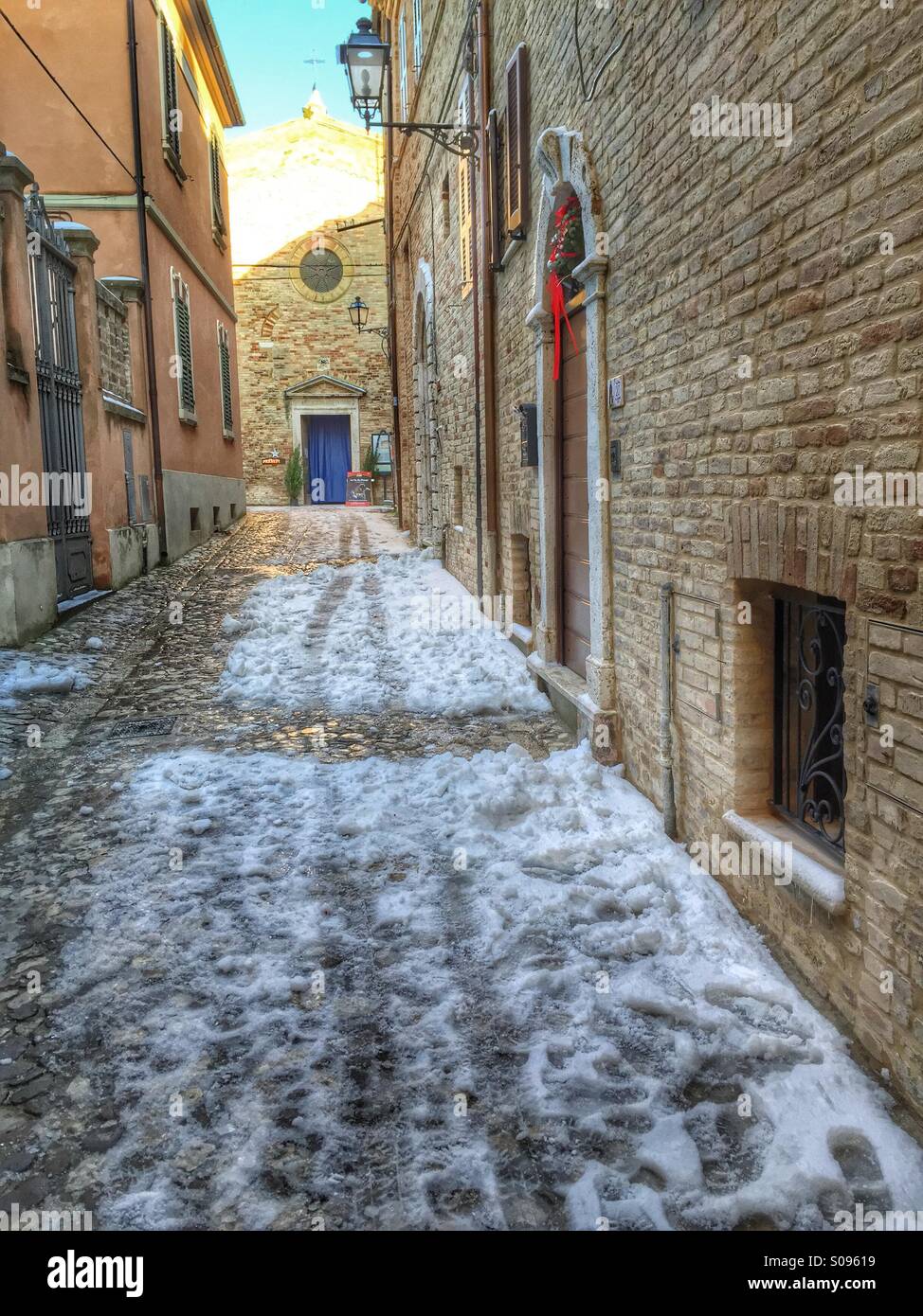 Visit at the San Rocco's church,Acquaviva Picena,Marche region,Italy - Smartphone Captured Stock Image