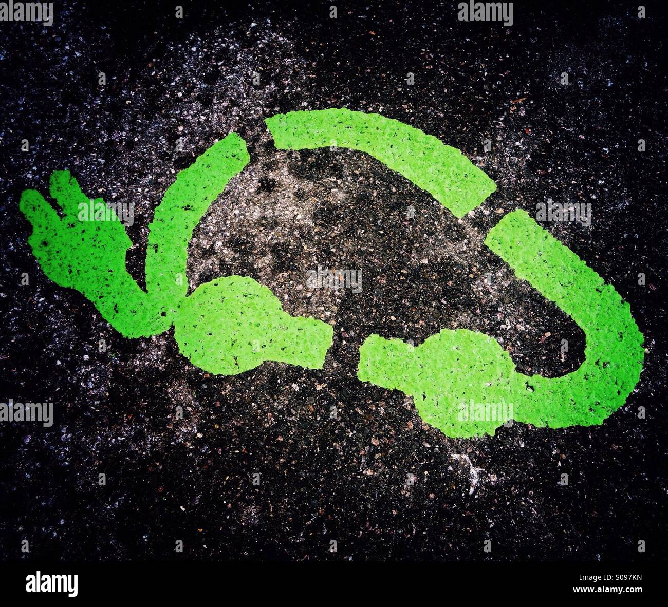 Electric car recharging point parking bay marking - Smartphone Captured Stock Image