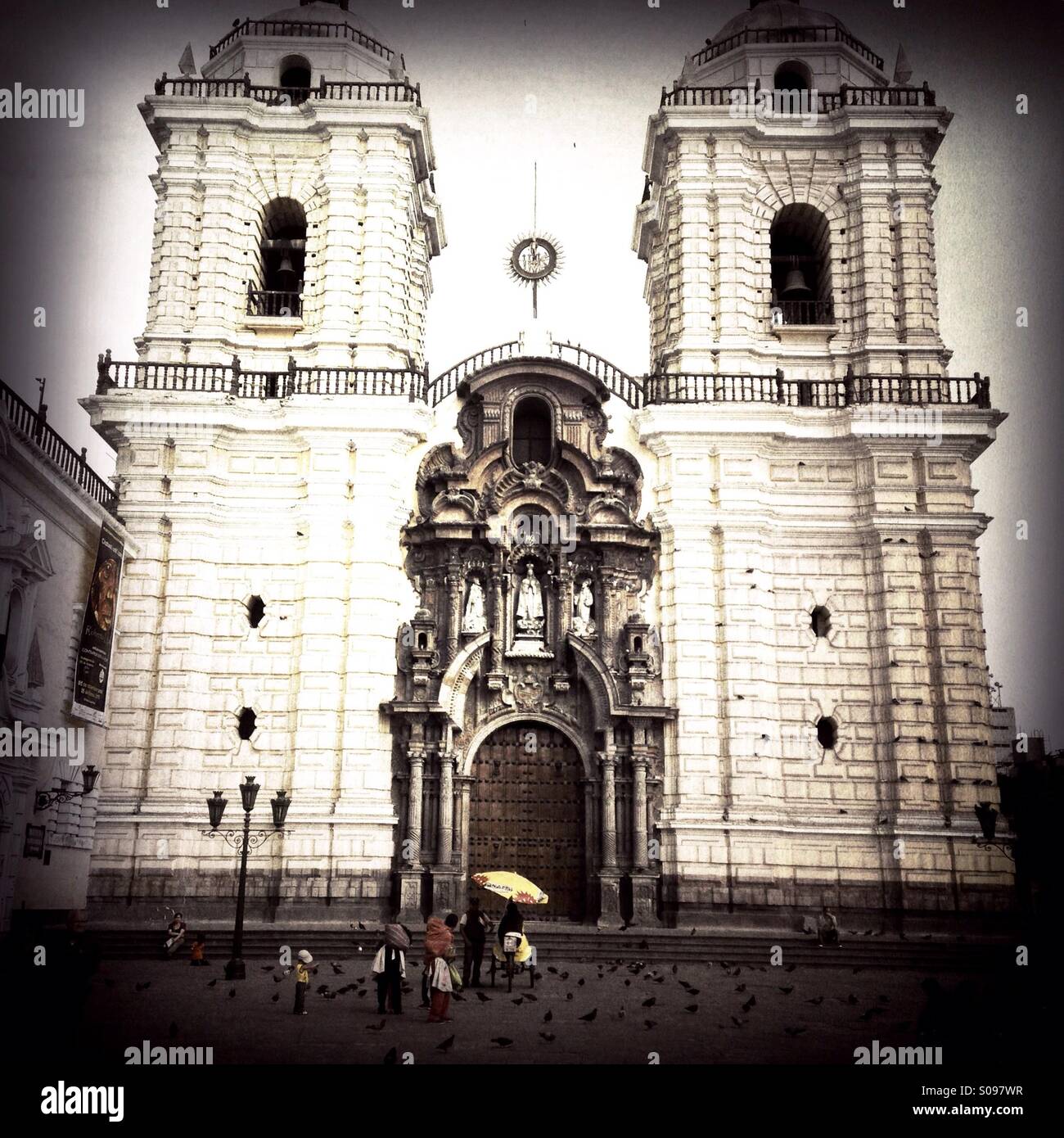 Facade of San Francisco Church in Central Lima - Smartphone Captured Stock Image