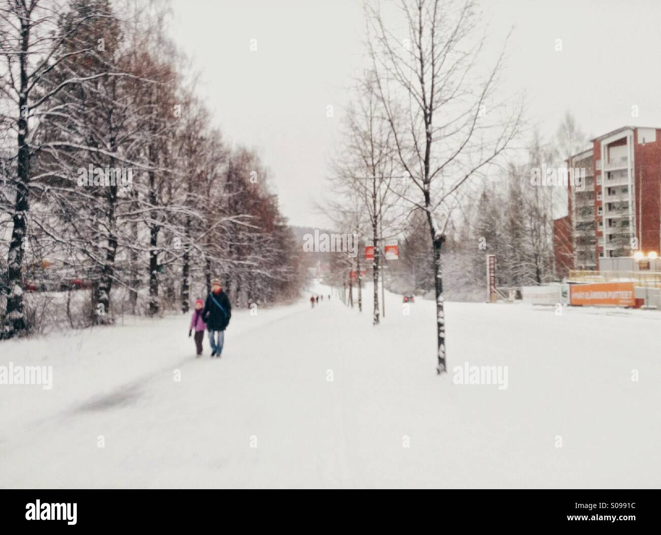 Snowy day in Finland Stock Photo
