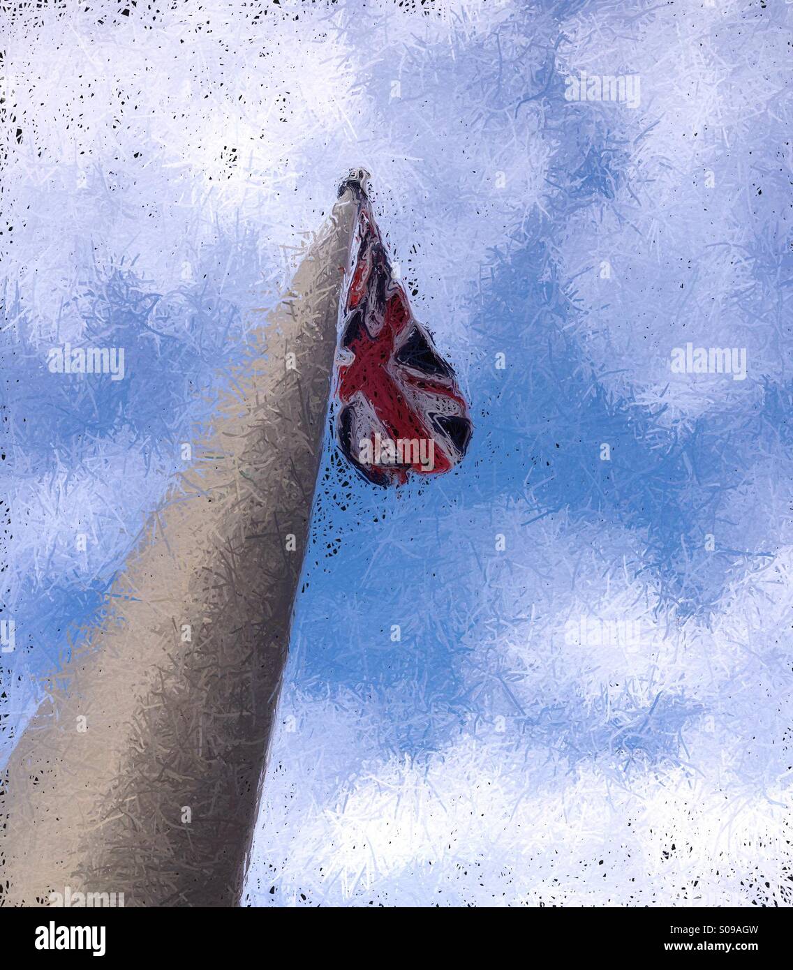 Art effect on Union Jack flag - Smartphone Captured Stock Image
