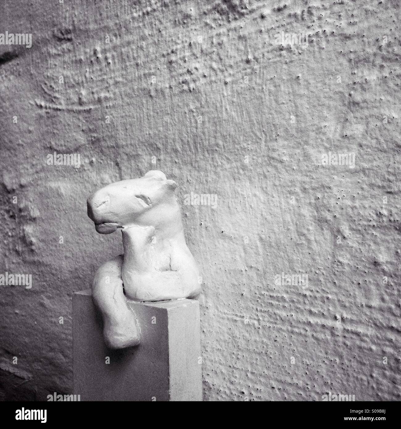 “The Horse” by stucco worker Pontus Kjerrman. Plaster cast. Stock Photo