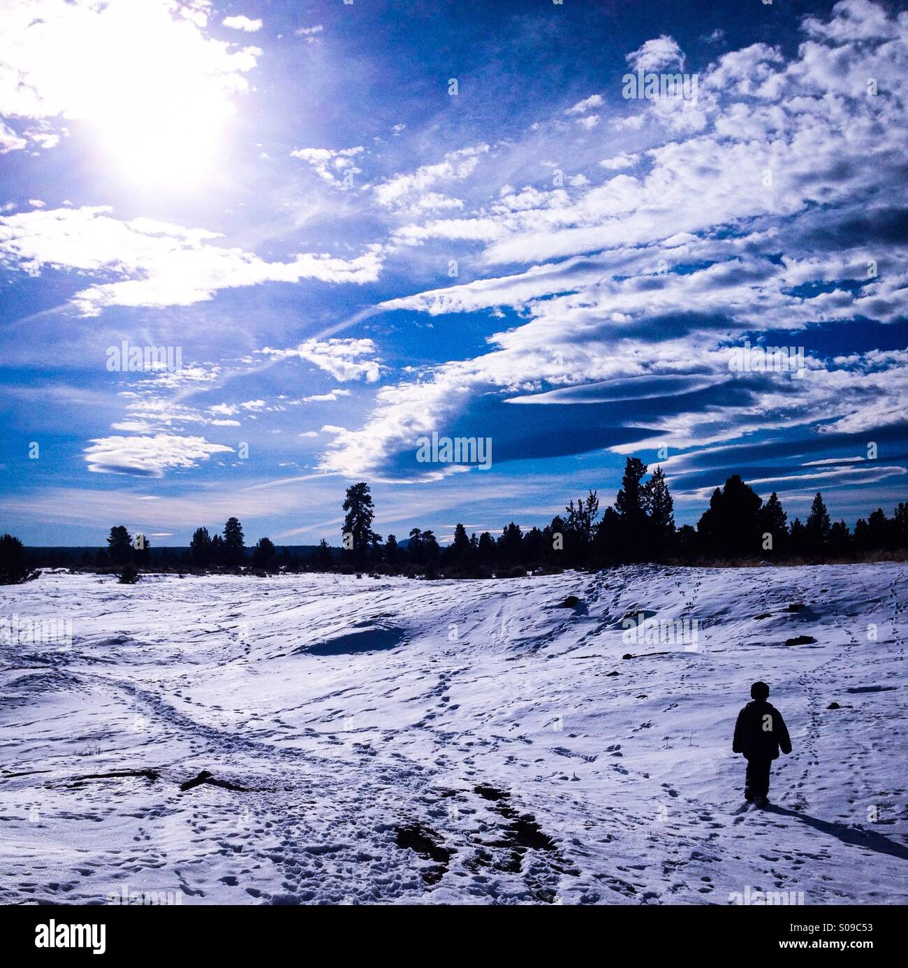 Snow day hike Stock Photo Alamy