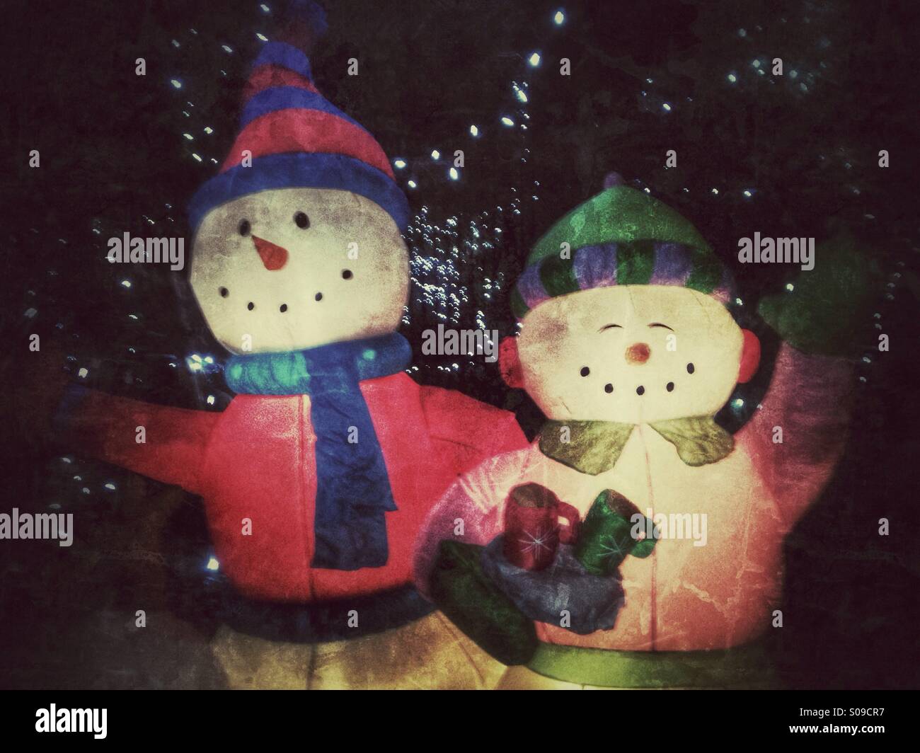 A blowup snow couple. - Smartphone Captured Stock Image