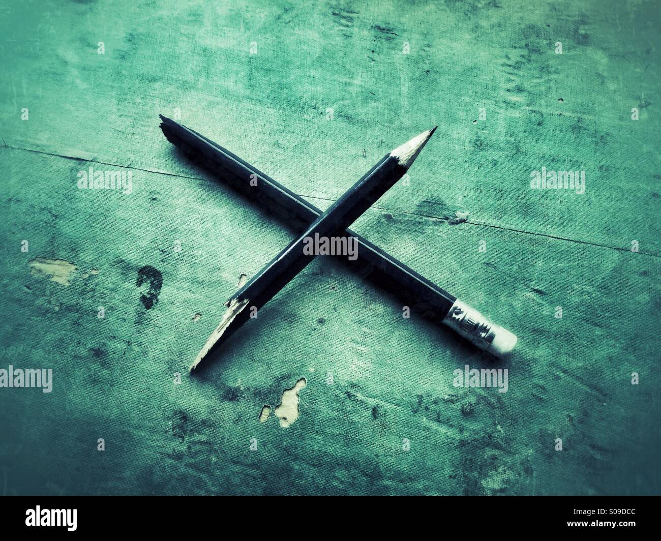 Broken pencil Stock Photo