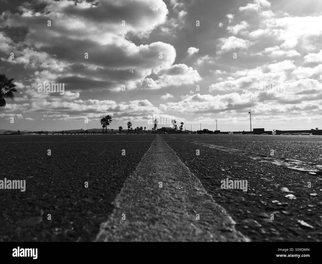 Huntington Beach Parking Lot with Clouds Stock Photo Alamy