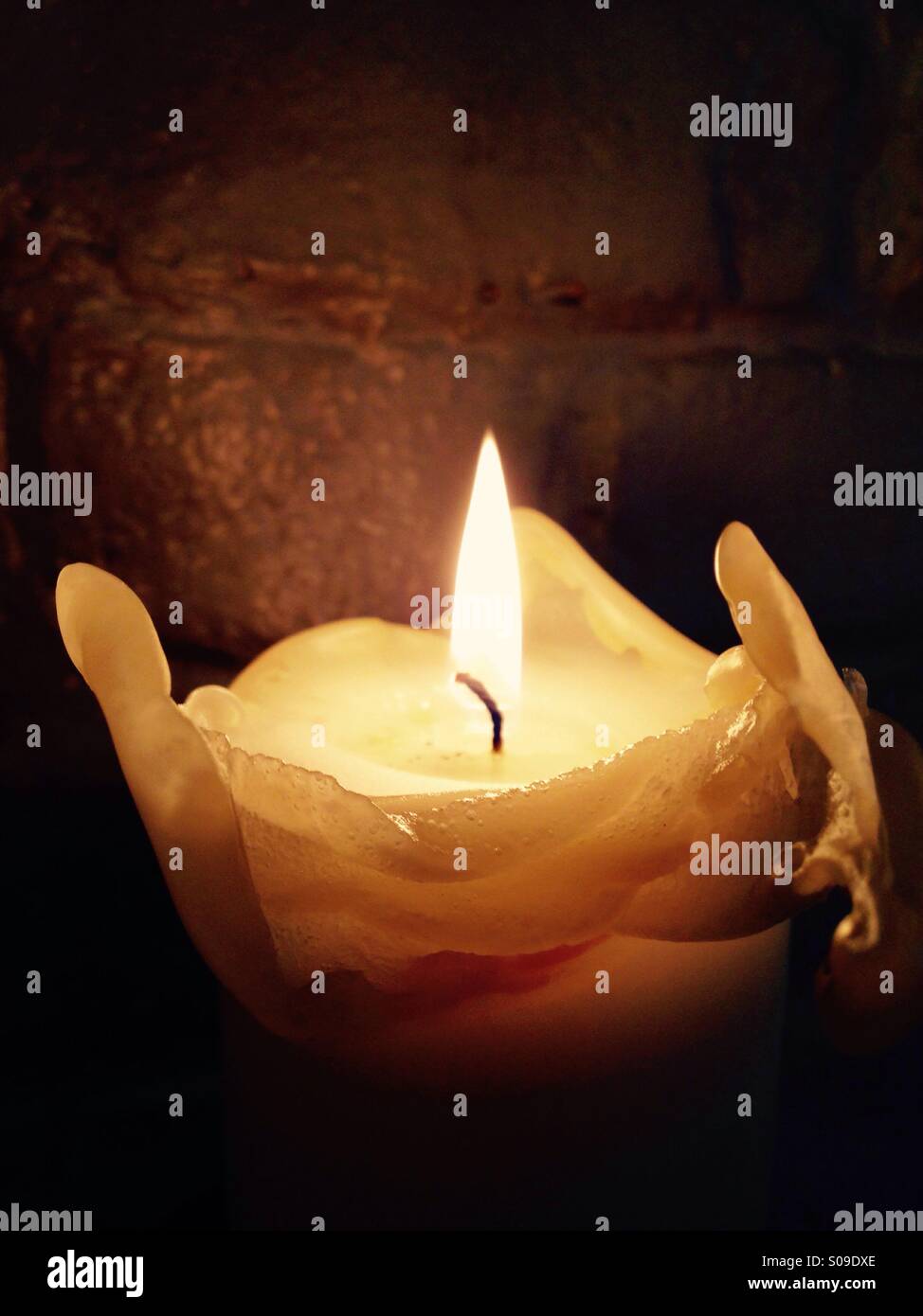 Burning candle - Smartphone Captured Stock Image