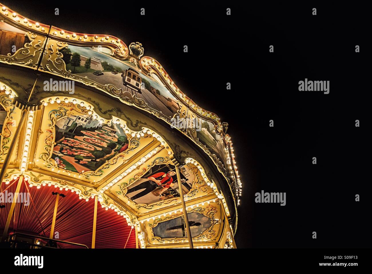 Pier 39 carousel at night Stock Photo