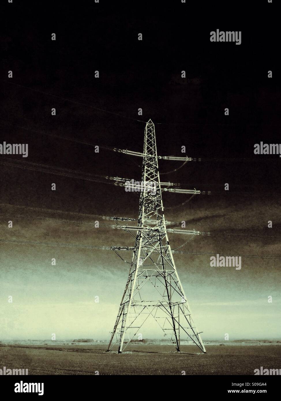 Electricity pylon. Navenby, Lincolnshire, England. - Smartphone Captured Stock Image