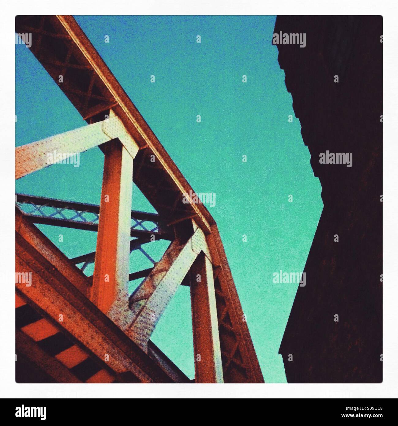 An abstract of a bridge, Kingsland Road, London - Smartphone Captured Stock Image