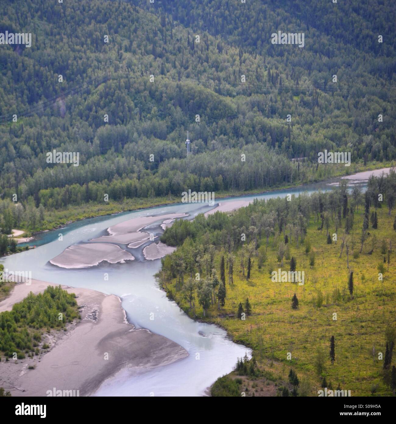 Knik Glacial river - Alaska Stock Photo