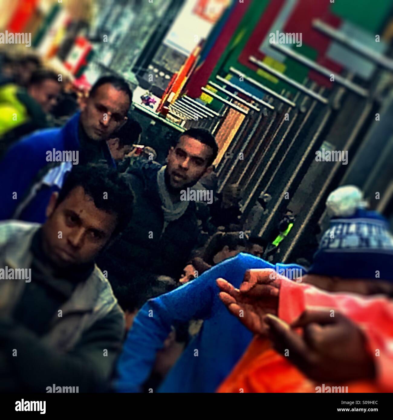 Indian hands in the crowd - Smartphone Captured Stock Image