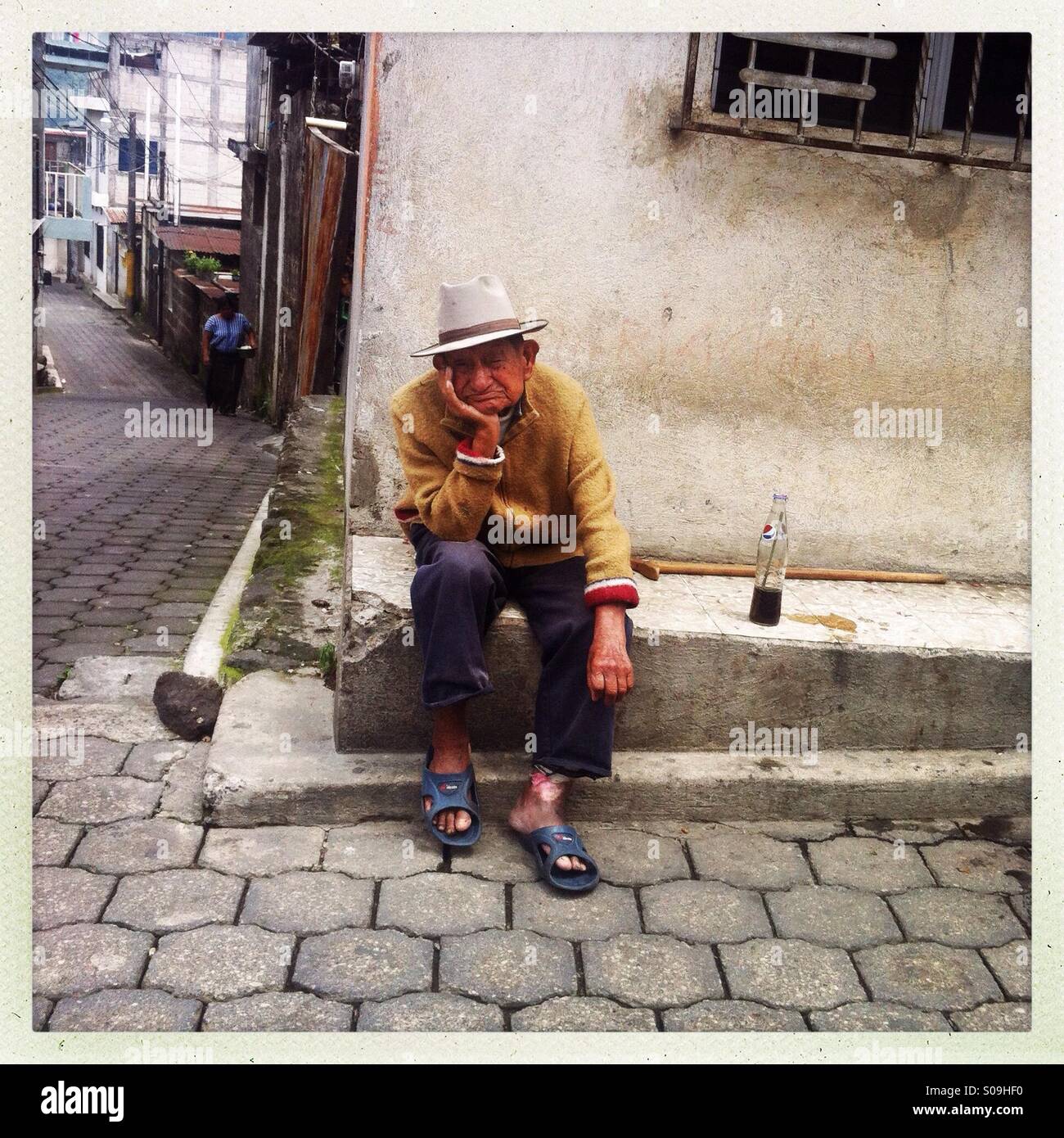 A guatemala man on the corner Stock Photo Alamy